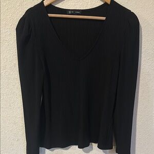 Women's Black V-Neck Top